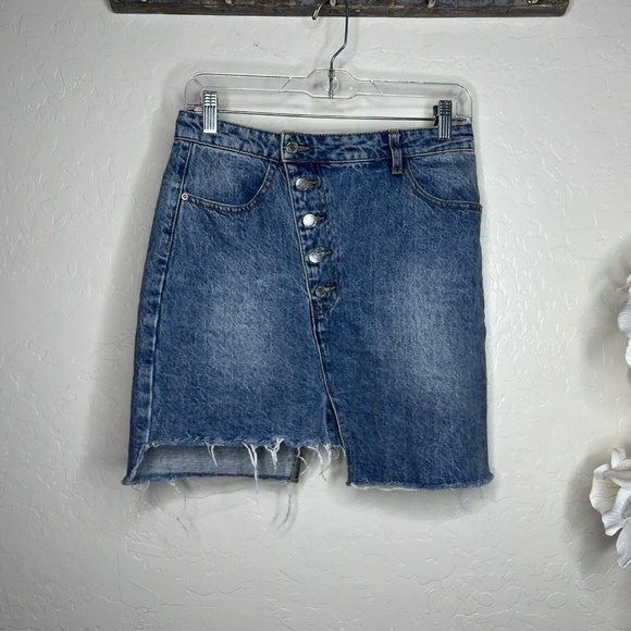 bershka ripped denim skirt US 6 - Picture 1 of 5